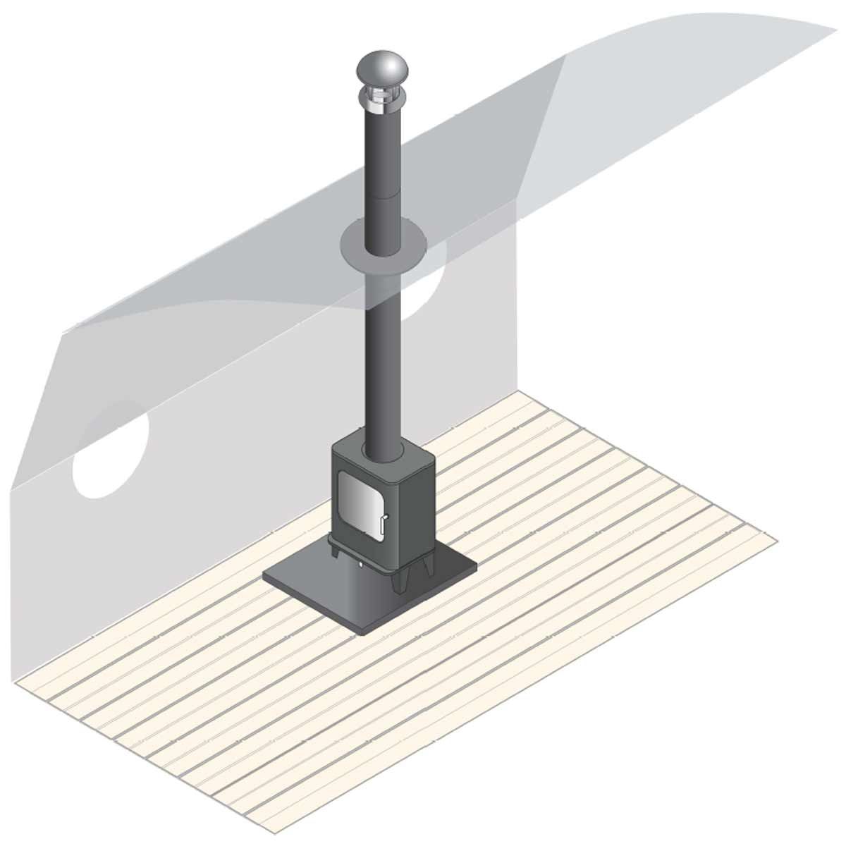 Arada Twin Wall 100mm Insulated Straight Flue Kit