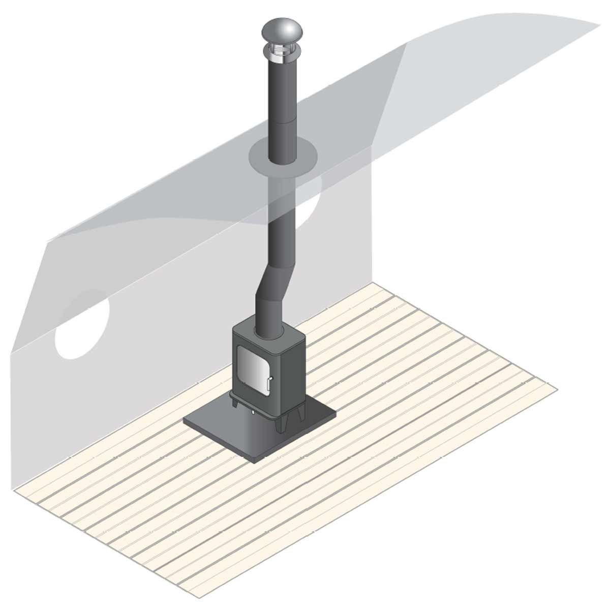 Arada Twin Wall 100mm Insulated Offset Flue Kit